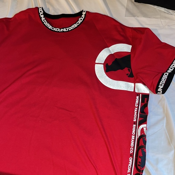 Ecko Unltd RED black white SPELLOUT T Shirt World Famous Rhino Brand men 2XL Art - Picture 3 of 16
